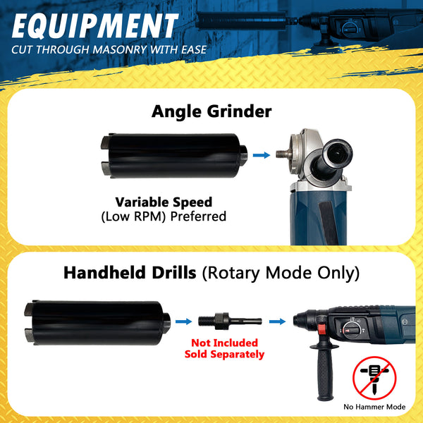 Dry/Wet Multipurpose Core Bit for Masonry, Concrete, and Natural Stone