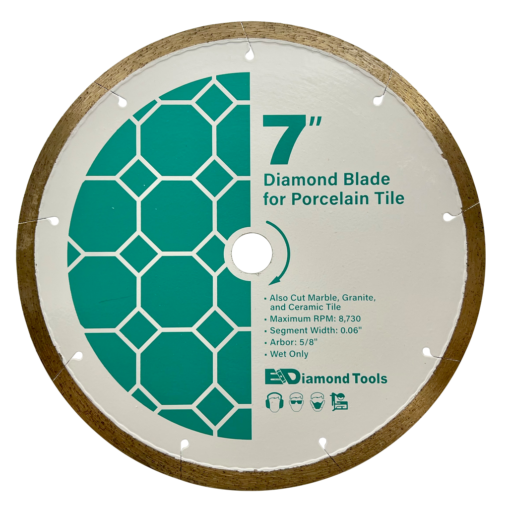 Continuous Rim Saw Blades for Porcelain Tile