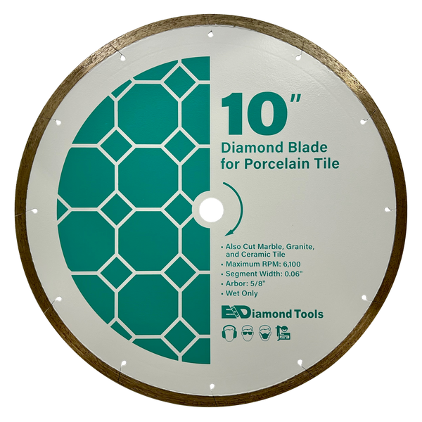 Continuous Rim Saw Blades for Porcelain Tile
