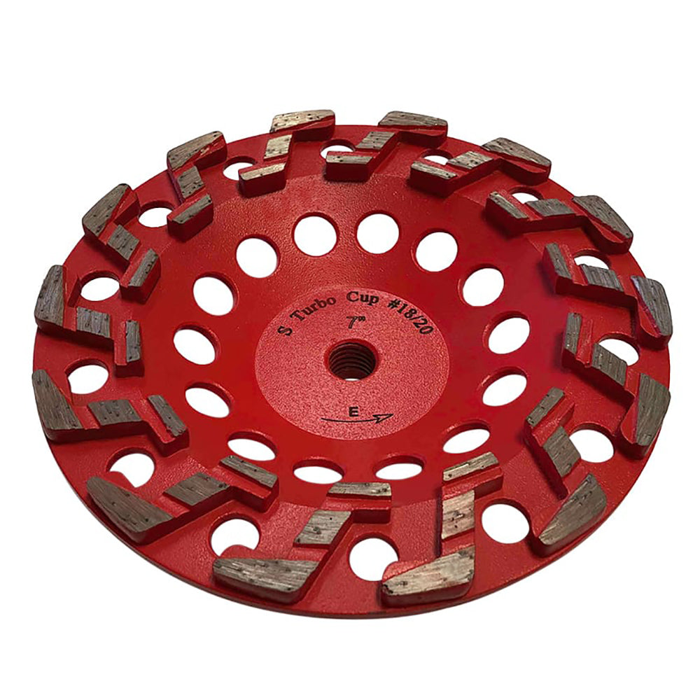 7" 14 S Segment - #18/20 Grit,  5/8"-11 Threaded Arbor