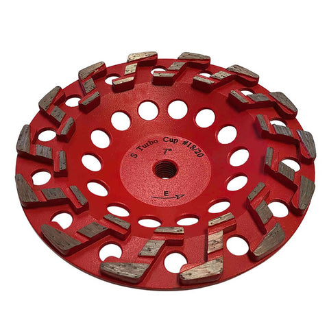 7" 14 S Segment - #18/20 Grit,  5/8"-11 Threaded Arbor