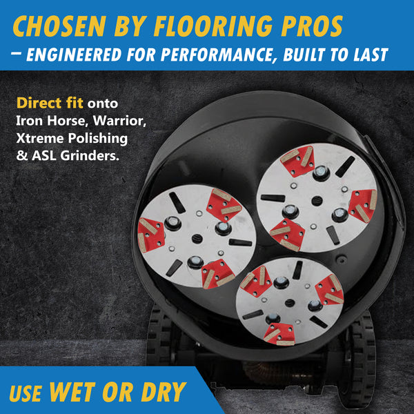 Trapezoidal Grinding Discs for Iron Horse, Warrior, XtremePolishing, Wolfgang & ASL Grinders