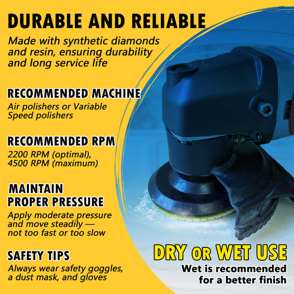 3-Steps Stone Polishing Pads