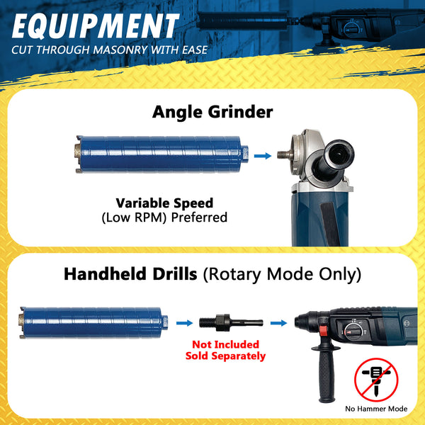 Dry Diamond Core Drill Bits for Brick or Block