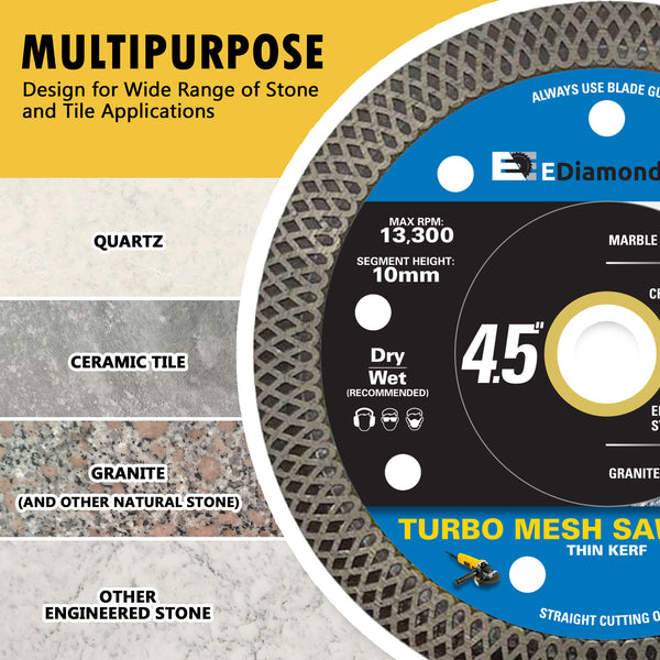 Turbo Mesh Saw Blades for Porcelain and Stone