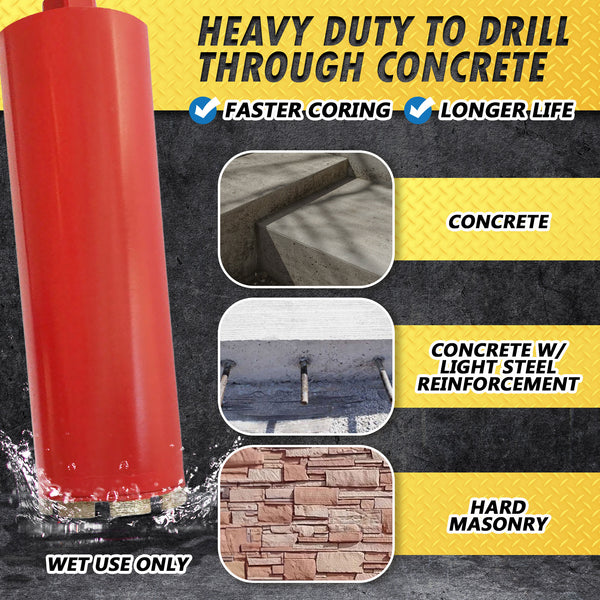 Wet Core Drill Bit for Concrete and Hard Masonry