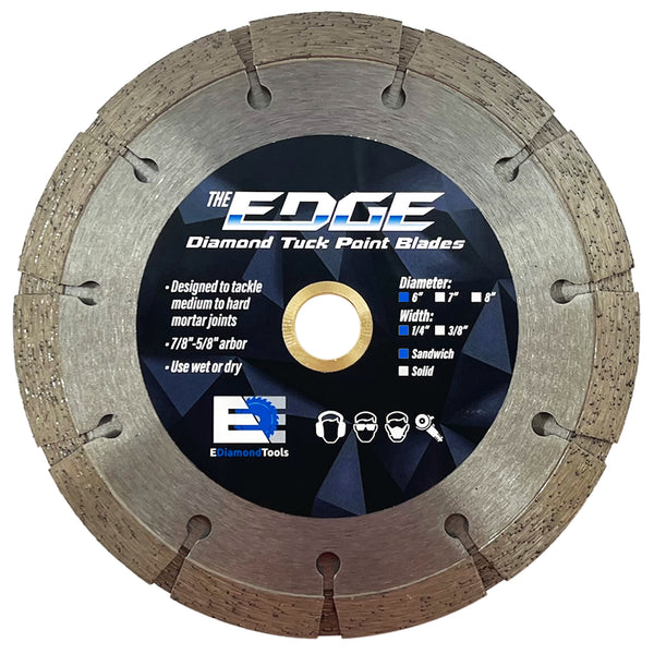 6" Diamond Tuck Point Blade for Mortar Joint Removal 1/4" Width, 7/8"-5/8"